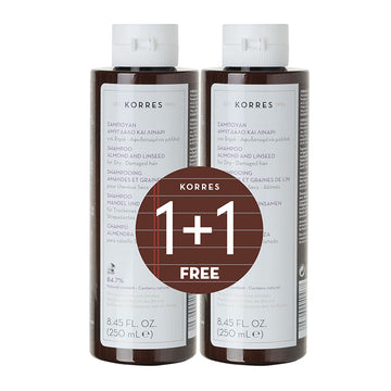Korres Αμύγδαλο & Λινάρι Σαμπουάν 1+1 ΔΩΡΟ 500ml